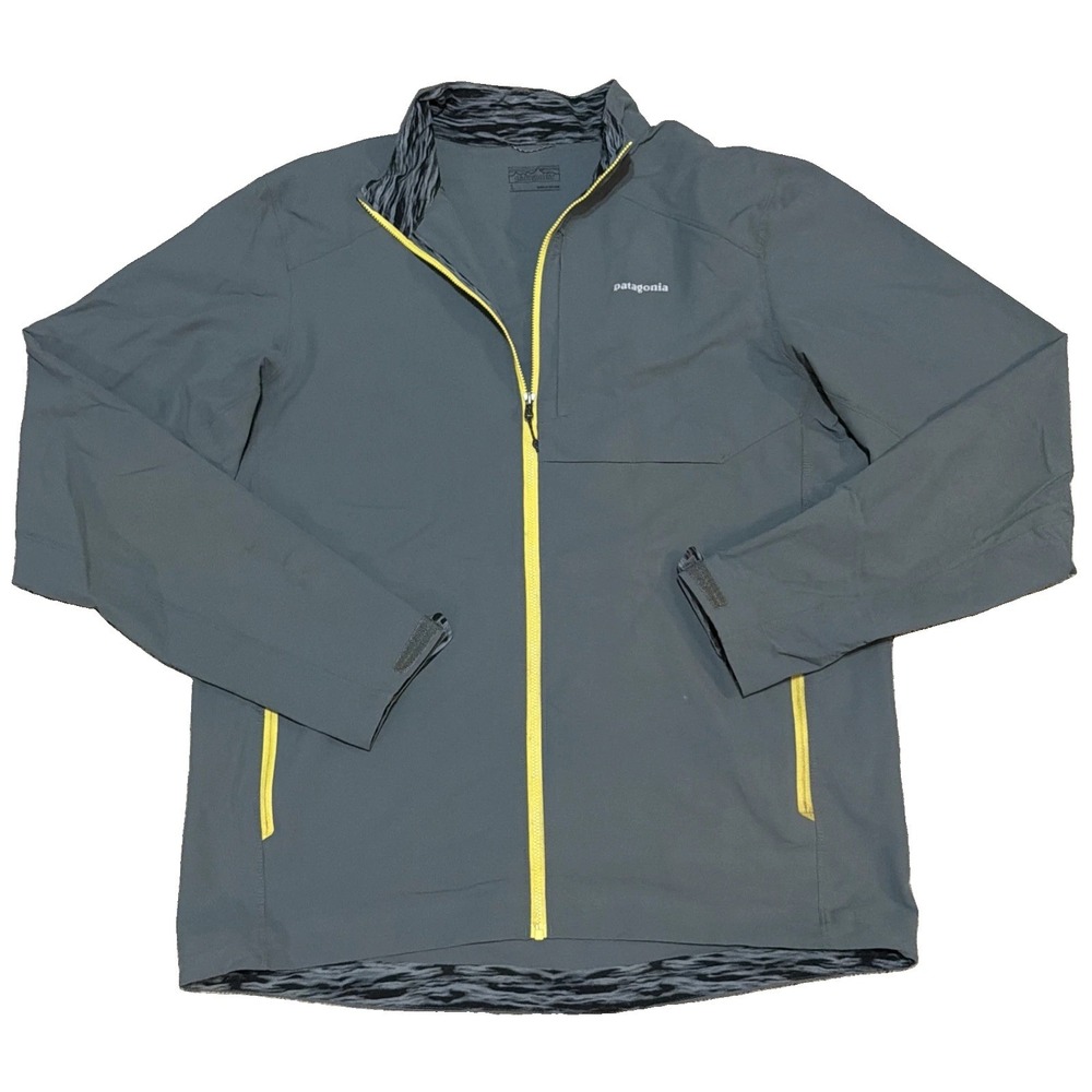 Patagonia Mens Large Dirt Craft Long Sleeve Gray Soft Shell Cycling MTB Jacket